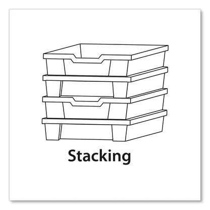 Gratnells F1 Shallow Trays for Gratnells Storage Frames and Trolleys, 1 Section, 1.85 gal, 12.28" x 16.81" x 3.25", Light Gray, 8/Pack (GTSFS0119P8)