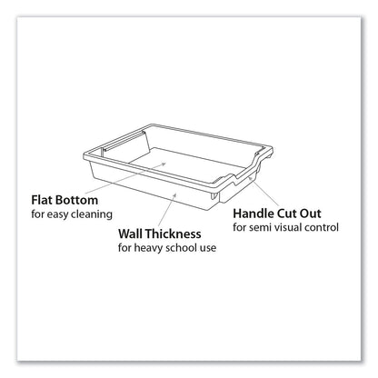Gratnells F1 Shallow Trays for Gratnells Storage Frames and Trolleys, 1 Section, 1.85 gal, 12.28" x 16.81" x 3.25", Light Gray, 8/Pack (GTSFS0119P8)
