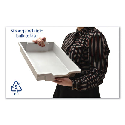 Gratnells F1 Shallow Trays for Gratnells Storage Frames and Trolleys, 1 Section, 1.85 gal, 12.28" x 16.81" x 3.25", Light Gray, 8/Pack (GTSFS0119P8)