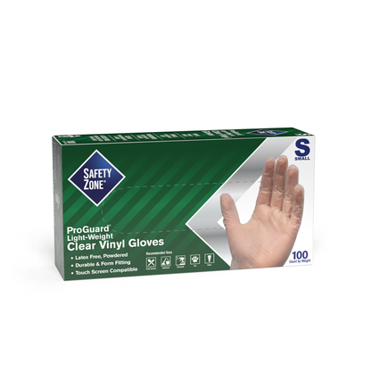 Safety Zone® Vinyl Powdered 2.5 mil Gloves, Clear, Sm, Case of 1000 (SZNGVDR-SM-HH)
