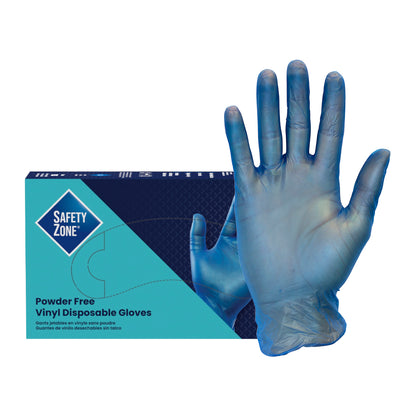 Safety Zone® Vinyl Powder Free 3 mil Gloves, Blue, Sm, Case of 1000 (SZNGVP9-SM-1-BL)