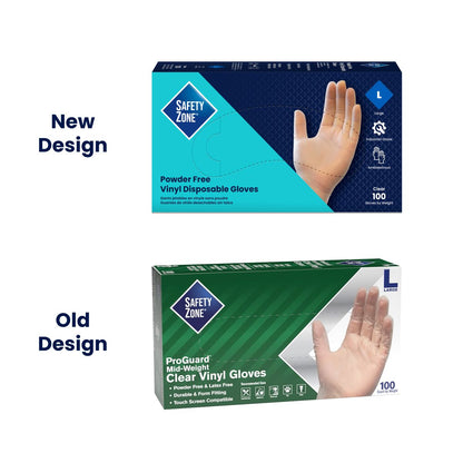 Safety Zone® Vinyl Powder Free 3 mil Gloves, Clear, XL, Case of 1000 (SZNGVP9-XL-1)