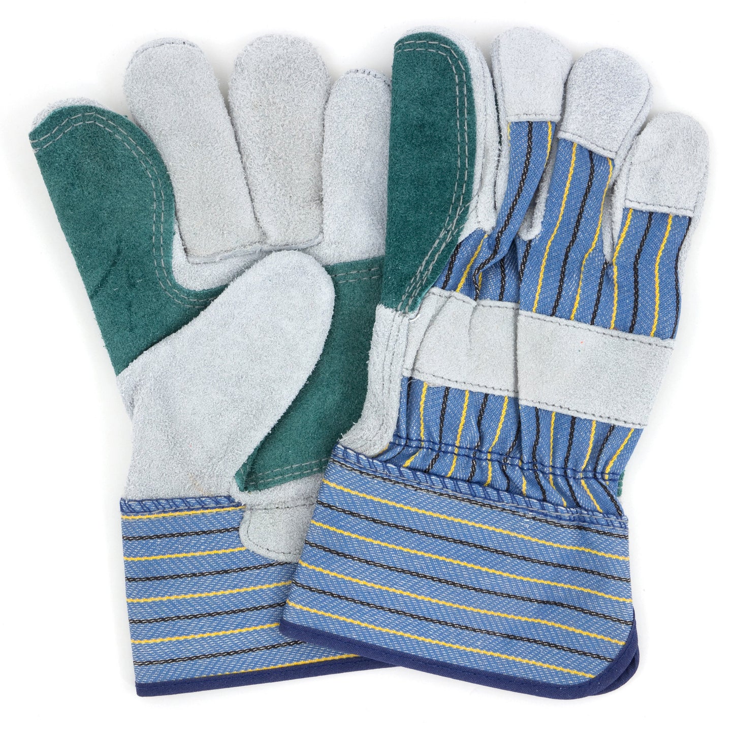 Safety Zone® Select Leather Double Palm Gloves, Gray, 12 Pairs (SZNGWLDBP1)