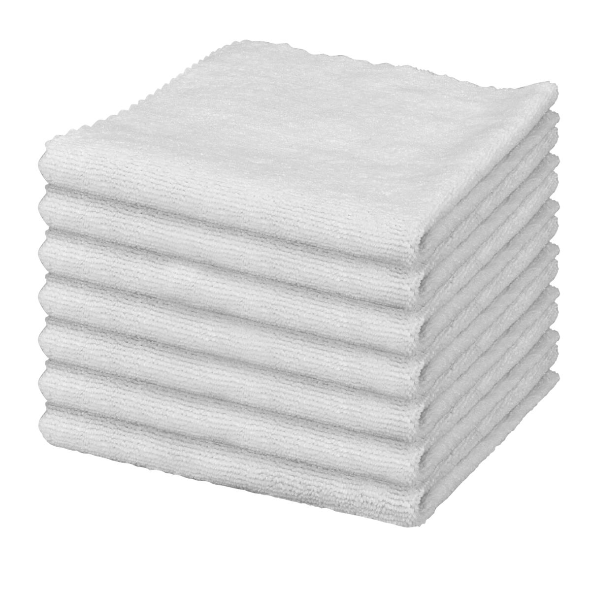 Hospeco® Microfiber Cloth Seamless 185 GSM White 16x16, 12/Pack (HOSMFCEL1851616WH)