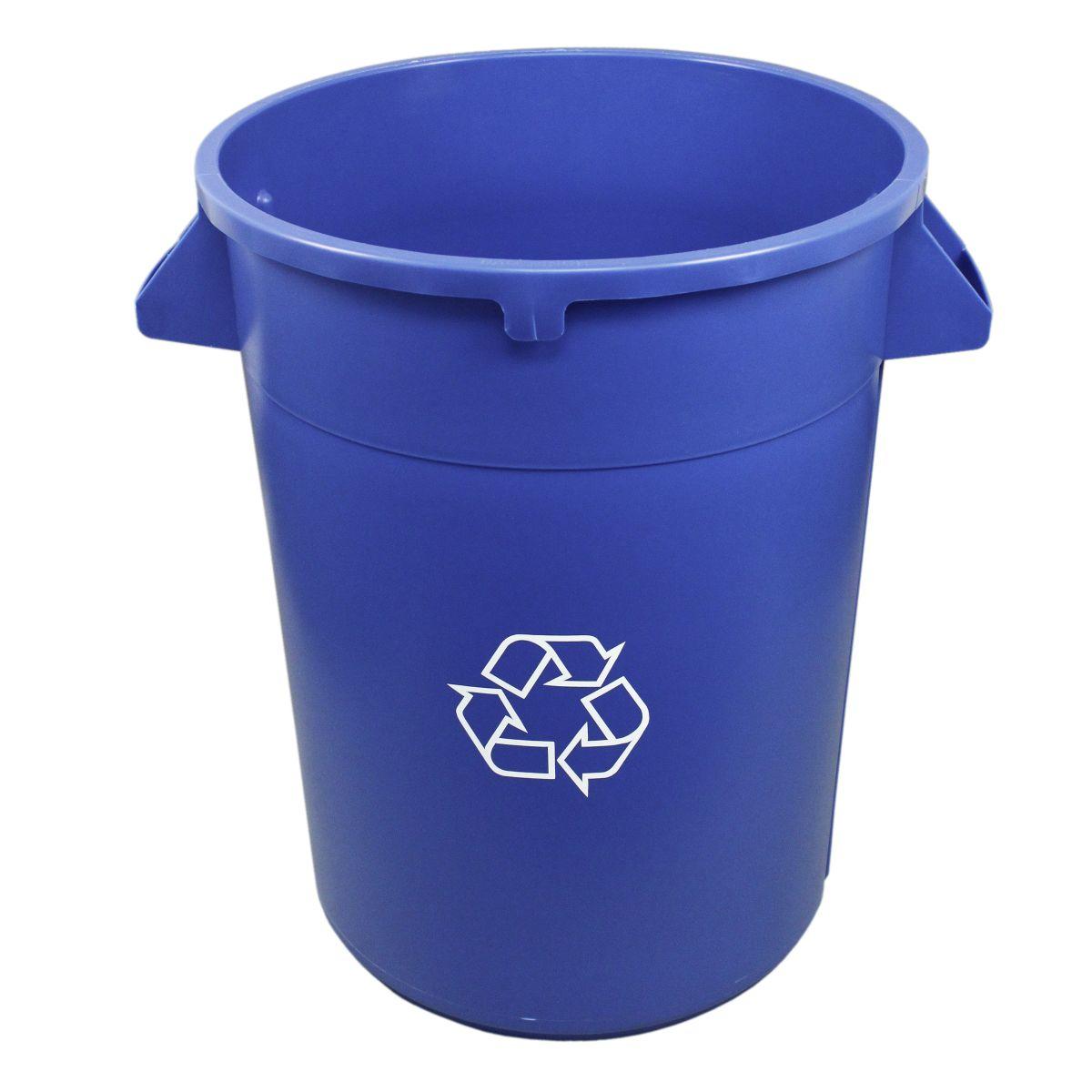 Impact® Gator® Plus Recycling Container, 32 Gallon, 6/Case, Blue w/ Recycle Symbol (IMP7732-11R)