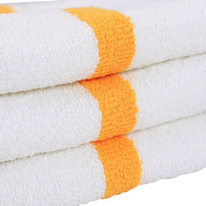 Hospeco® Power Gym Hand Towel 16x27 Gold Stripe, 120/Case (HOSPWR-1627-3GLDCS-CS)