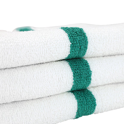 Hospeco® Power Gym Hand Towel 16x27 Green Stripe, 120/Case (HOSPWR-1627-3GRCS-CS)