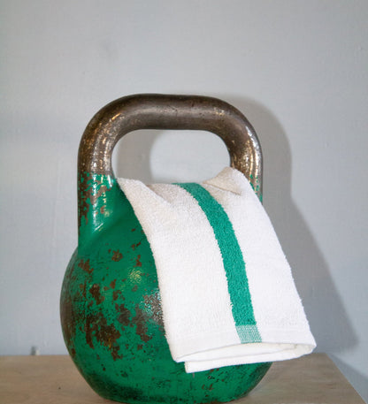 Hospeco® Power Gym Hand Towel 16x27 Green Stripe, 120/Case (HOSPWR-1627-3GRCS-CS)
