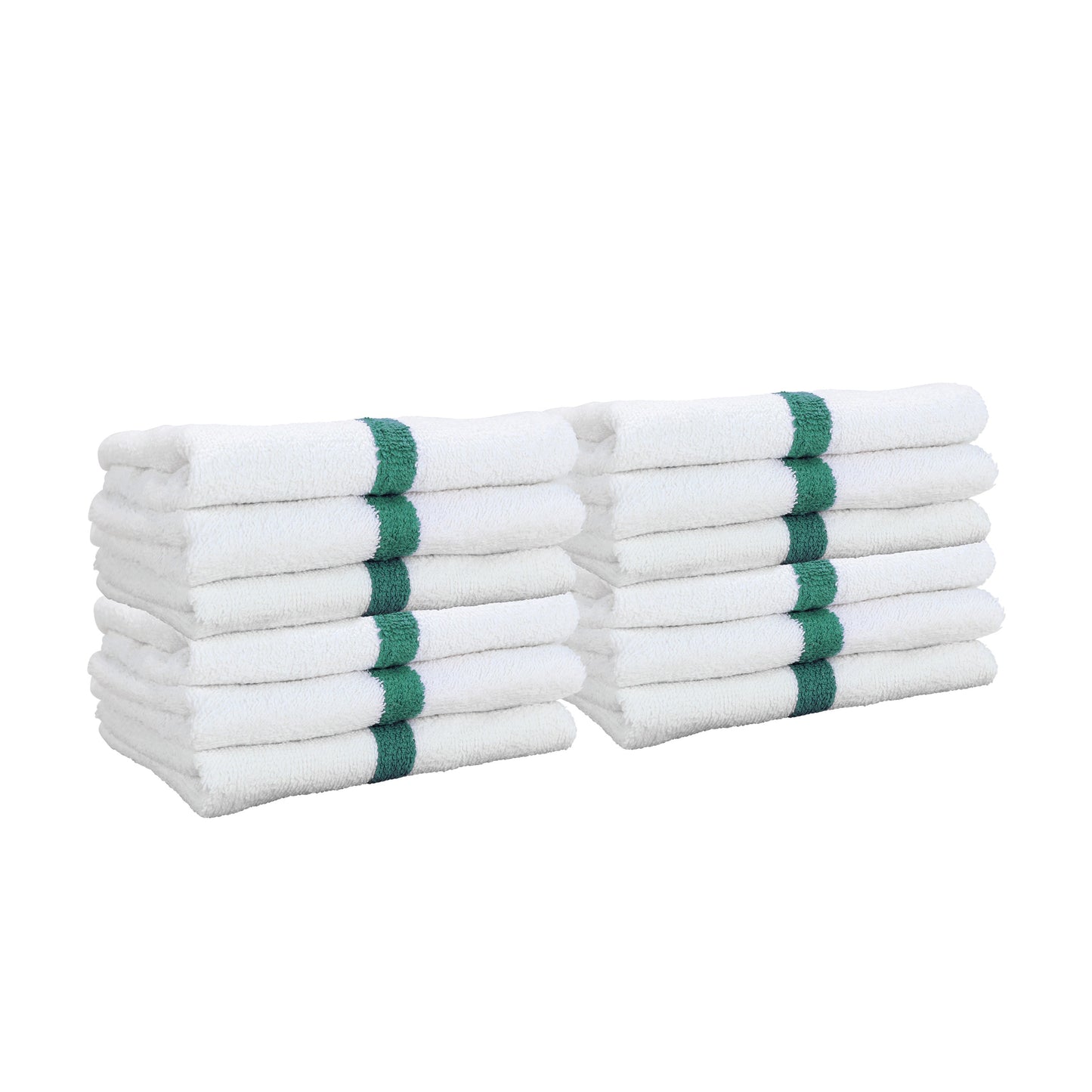 Hospeco® Power Gym Hand Towel 16x27 Green Stripe, 120/Case (HOSPWR-1627-3GRCS-CS)