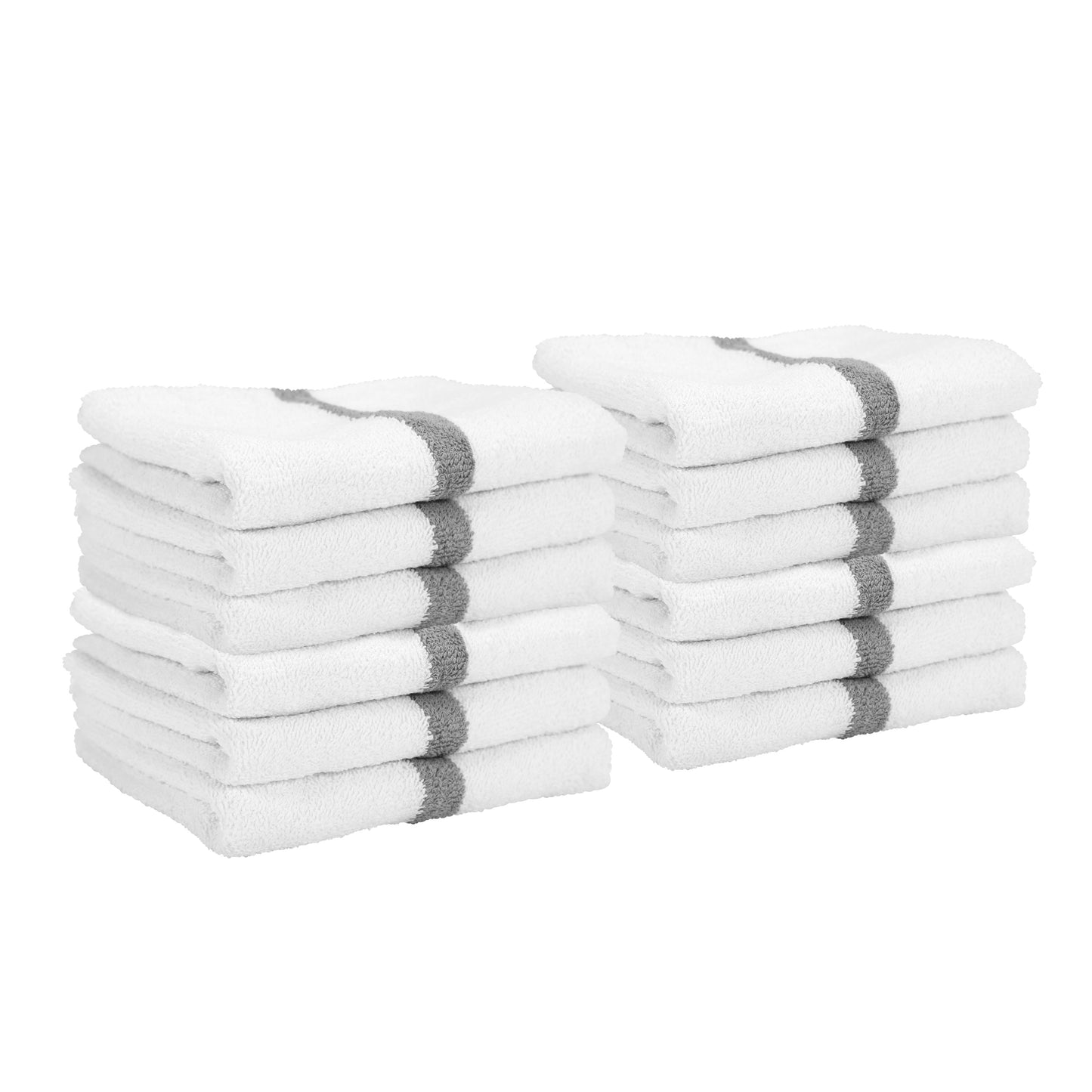 Hospeco® Power Gym Hand Towel 16x27 Gray Stripe, 120/Case (HOSPWR-1627-3GYCS-CS)