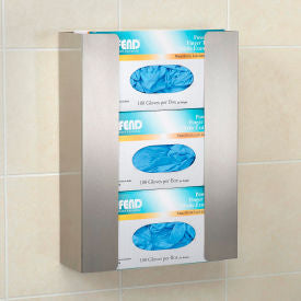 Global Industrial Triple Stainless Steel Glove Box Holder, 11"W x 3-3/4"D x 15"H (WBB2222416)