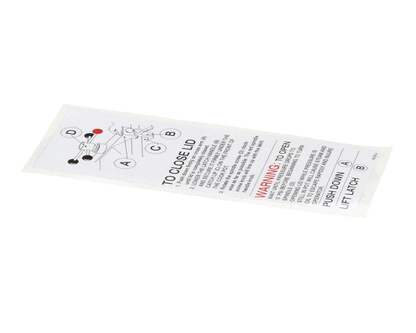 Henny Penny 16181 Label - Lid Operating Instruct (HEN16181)