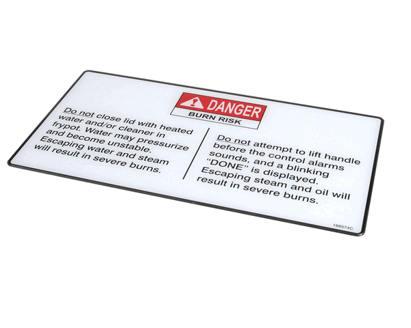 Henny Penny 168574 Label-Operation Hazards,Velo (HEN168574)
