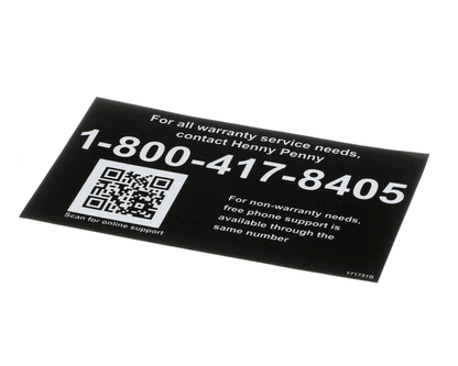 Henny Penny 171751 Label-Tech Support, Us-Can (HEN171751)