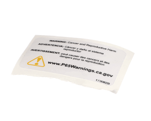 Henny Penny 173082 Label-Warning P65 (HEN173082)