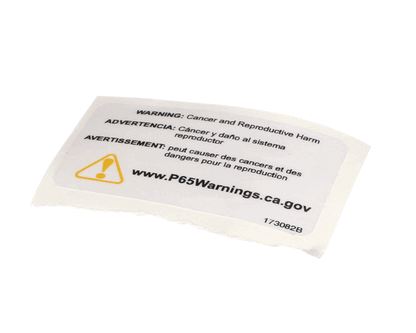 Henny Penny 173082 Label-Warning P65 (HEN173082)