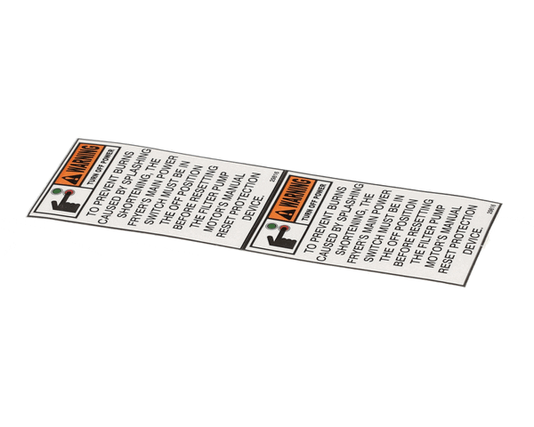 Henny Penny 29816 Label-Warning,Pump Motor Reset (HEN29816)
