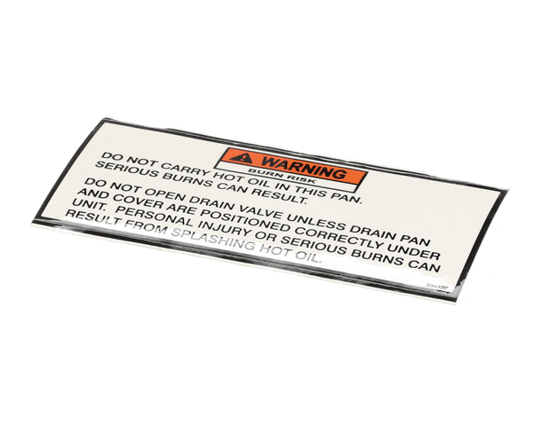 Henny Penny 33448 Label-Drain Pan Warning (HEN33448)