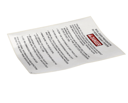 Henny Penny 37332 Label-Boilover Prevention, Gm (HEN37332)