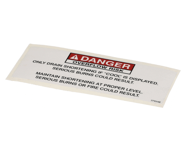 Henny Penny 37934 Label - Danger Shortening (HEN37934)