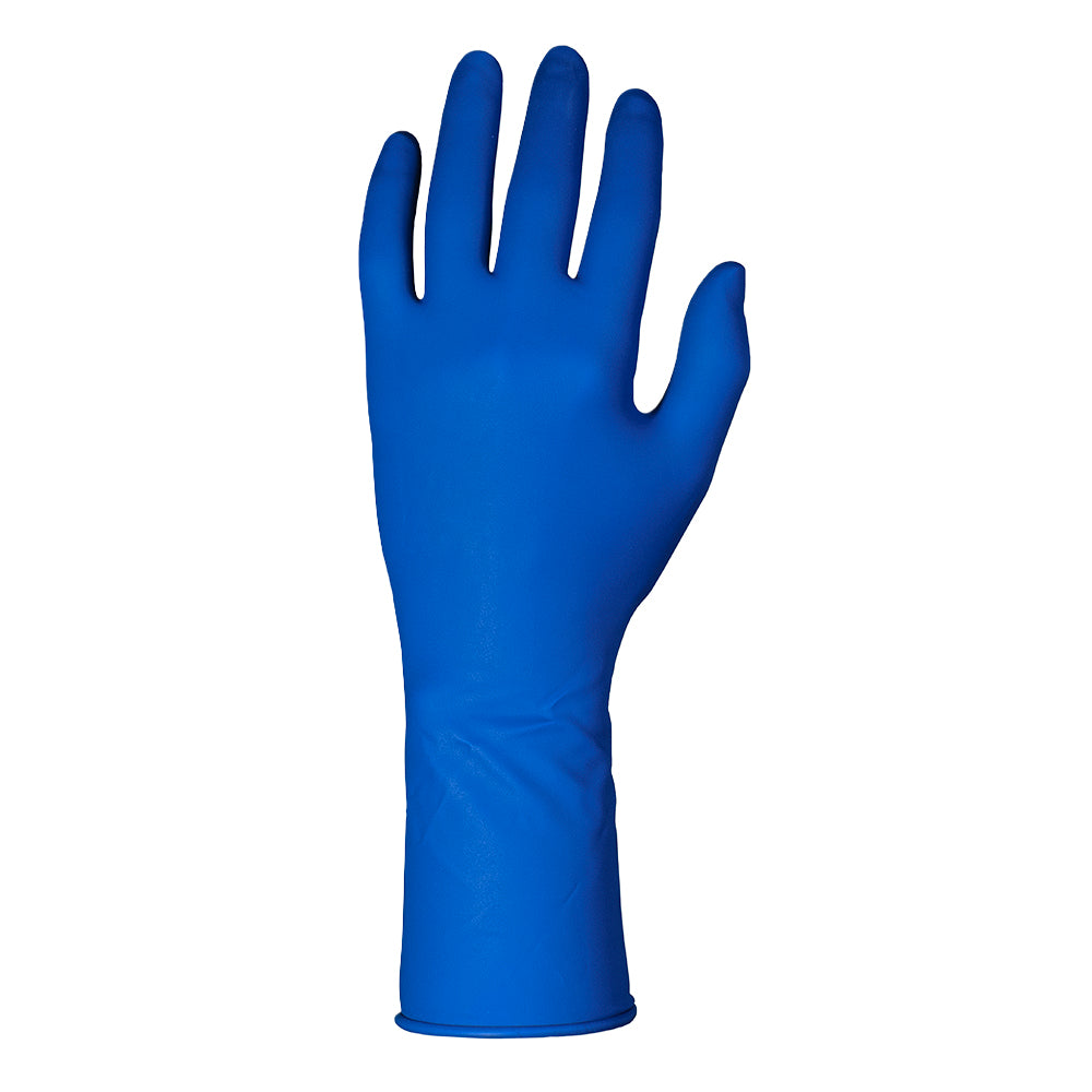 Safety Zone® Latex Powder Free 14 mil Extended Cuff Exam Gloves, Blue, Med, Case of 500 (SZNHER005)