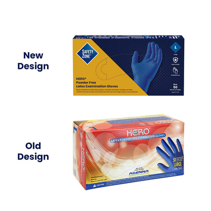 Safety Zone® Latex Powder Free 14 mil Extended Cuff Exam Gloves, Blue, XL, Case of 500 (SZNHER008)