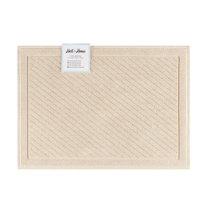 Arkwright Home® Host & Home Cotton Bath Mat 17x24 Almond Milk, 4/Case (HH-BM-1724-BG)