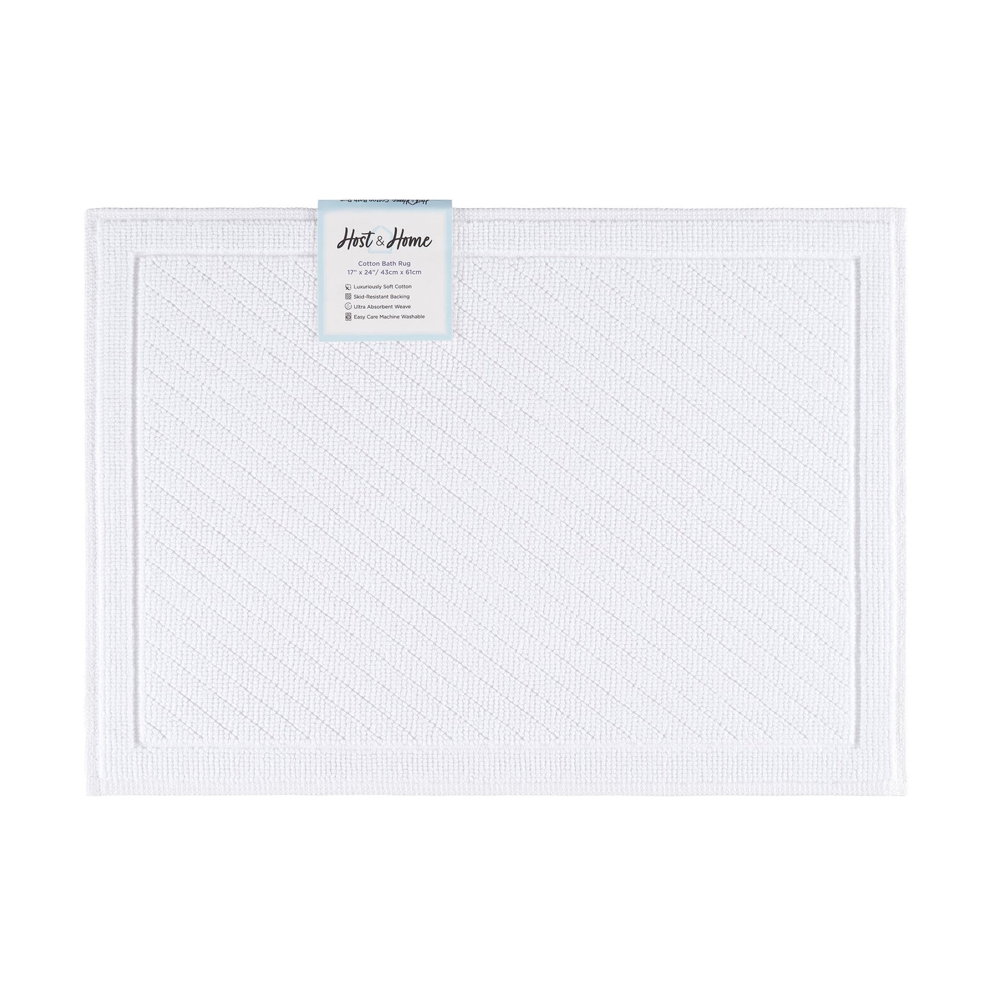 Arkwright Home® Host & Home Cotton Bath Mat 17x24 White, 4/Case (HH-BM-1724-WH)