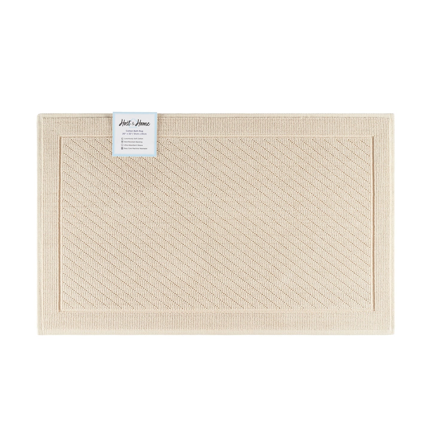 Arkwright Home® Host & Home Cotton Bath Mat 20x32 Almond Milk, 4/Case (HH-BM-2032-BG)