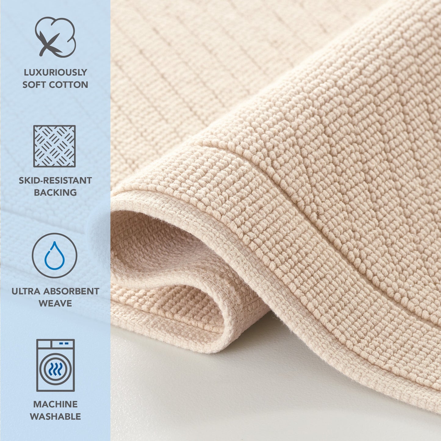 Arkwright Home® Host & Home Cotton Bath Mat 20x32 Almond Milk, 4/Case (HH-BM-2032-BG)