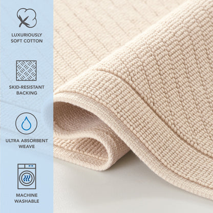 Arkwright Home® Host & Home Cotton Bath Mat 17x24 Almond Milk, 4/Case (HH-BM-1724-BG)