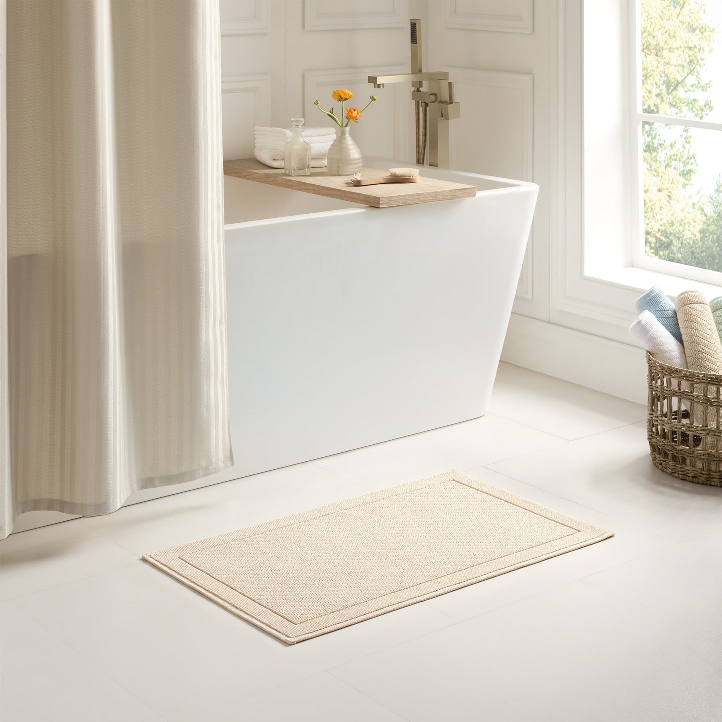 Arkwright Home® Host & Home Cotton Bath Mat 17x24 Almond Milk, 4/Case (HH-BM-1724-BG)
