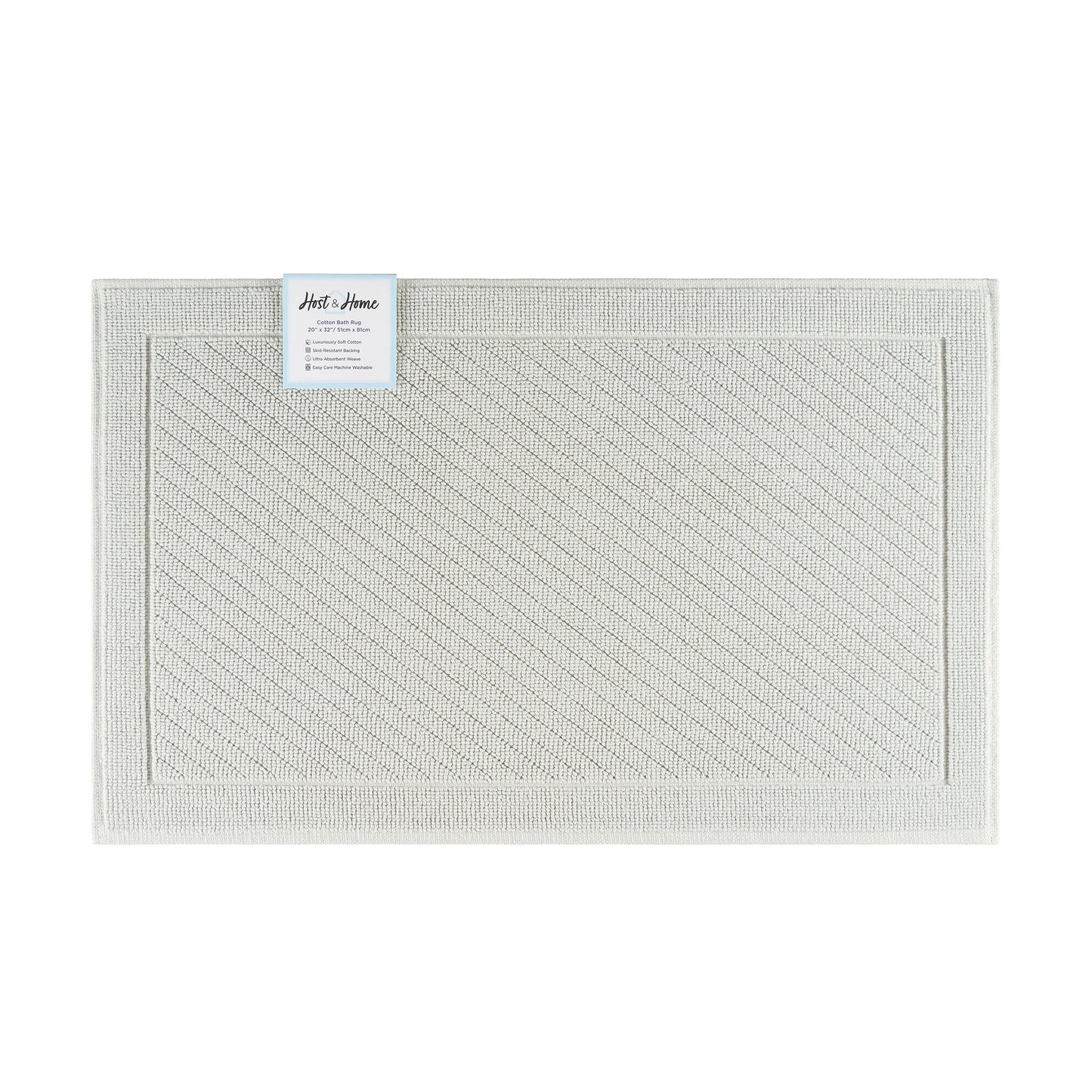 Arkwright Home® Host & Home Cotton Bath Mat 20x32 Light Gray, 4/Case (HH-BM-2032-GY)