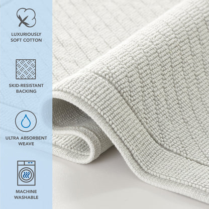 Arkwright Home® Host & Home Cotton 2pc Bath Mat Set 17x24/20x32, Light Gray, 4/Case Sets (HH-BM-2PK-GY)