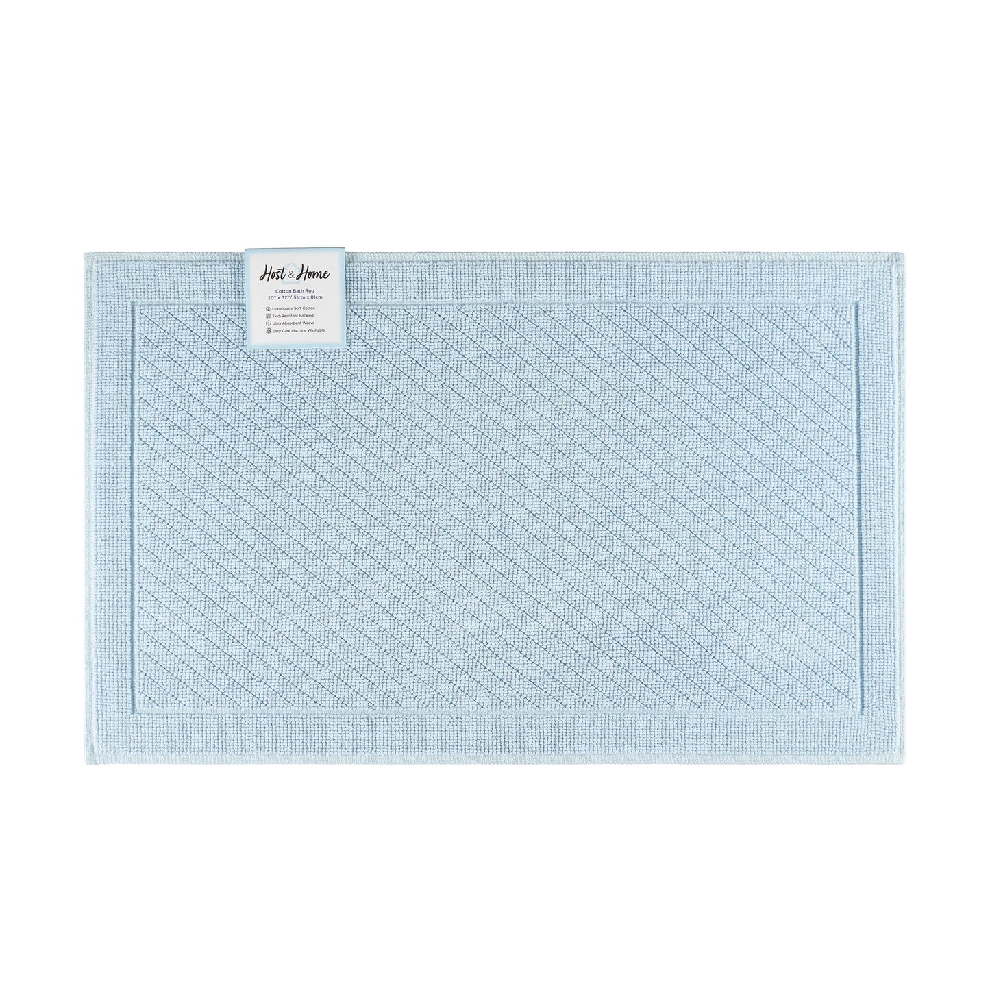 Arkwright Home® Host & Home Cotton Bath Mat 20x32 Light Blue, 4/Case (HH-BM-2032-LB)