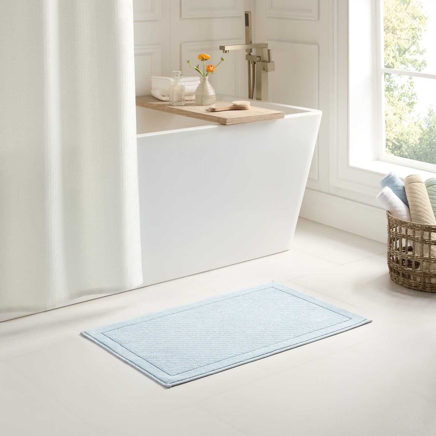 Arkwright Home® Host & Home Cotton Bath Mat 20x32 Light Blue, 4/Case (HH-BM-2032-LB)