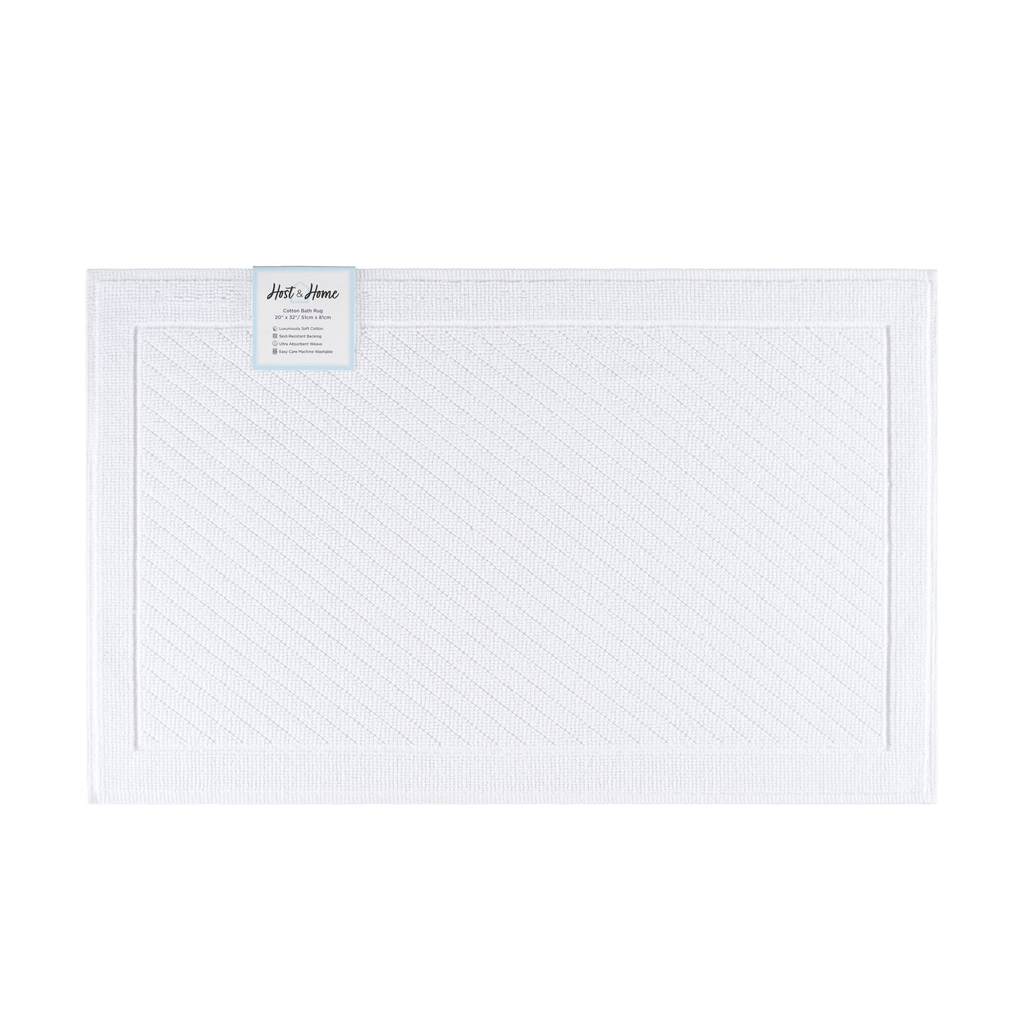 Arkwright Home® Host & Home Cotton Bath Mat 20x32 White, 4/Case (HH-BM-2032-WH)