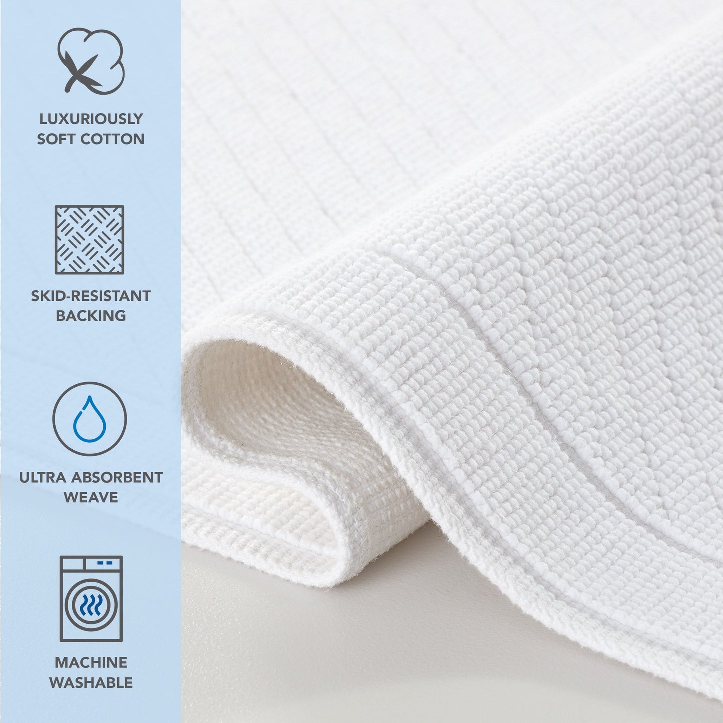 Arkwright Home® Host & Home Cotton Bath Mat 17x24 White, 4/Case (HH-BM-1724-WH)