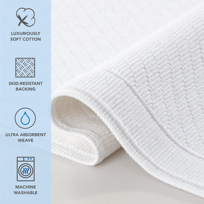 Arkwright Home® Host & Home Cotton Bath Mat 17x24 White, 4/Case (HH-BM-1724-WH)