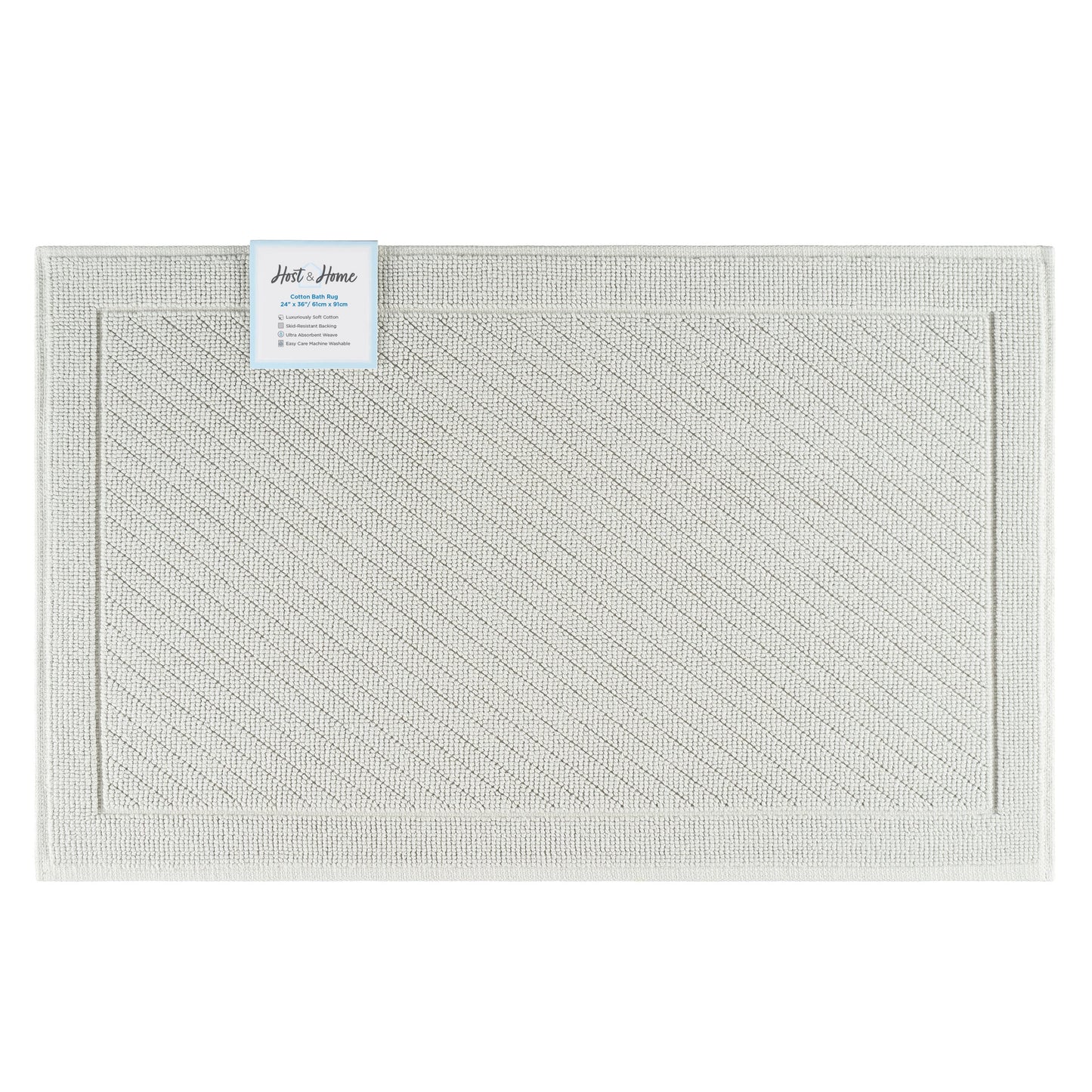 Arkwright Home® Host & Home Cotton Bath Mat 24x36 Light Gray, 4/Case (HH-BM-2436-GY)