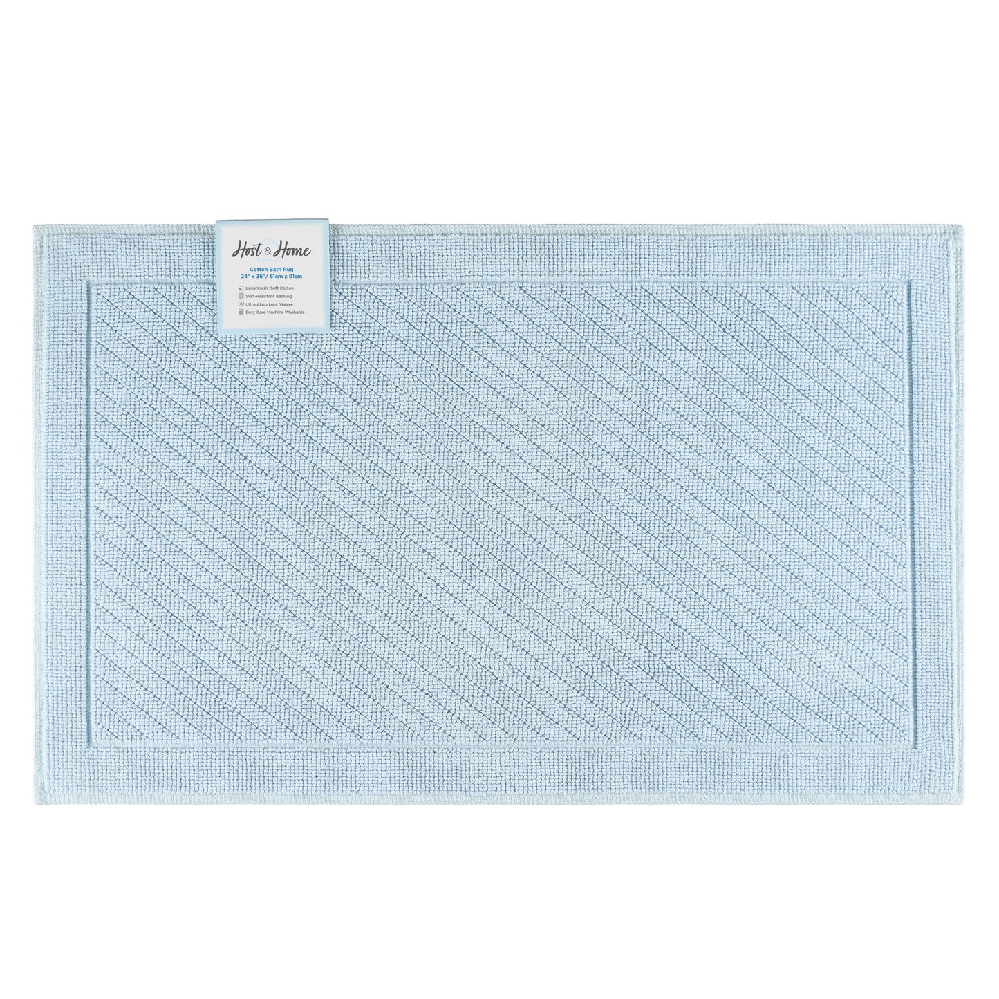Arkwright Home® Host & Home Cotton Bath Mat 24x36 Light Blue, 4/Case (HH-BM-2436-LB)