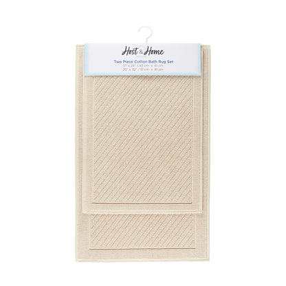 Arkwright Home Host & Home Cotton 2-Piece Bath Rug Set 17x24/20x32 Almond Milk (P-HH-BM-2PK-BG)