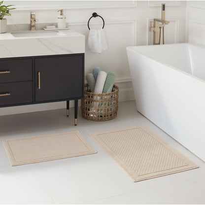 Arkwright Home® Host & Home Cotton 2pc Bath Mat Set 17x24/20x32, Almond Milk, 4/Case Sets (HH-BM-2PK-BG)