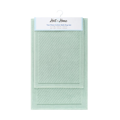 Arkwright Home Host & Home Cotton 2-Piece Bath Rug Set 17x24/20x32 Silt Green (P-HH-BM-2PK-GR)
