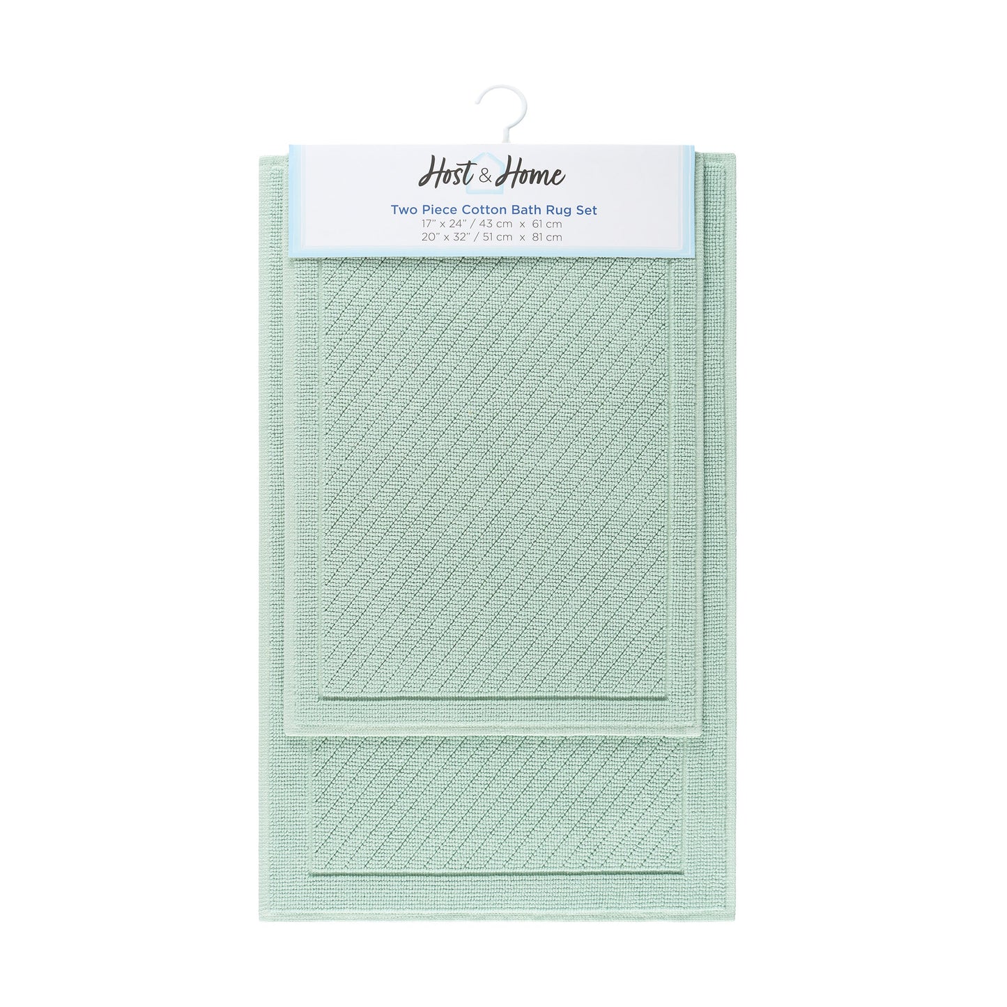 Arkwright Home® Host & Home Cotton 2pc Bath Mat Set 17x24/20x32, Silt Green, 4/Case Sets (HH-BM-2PK-GR)