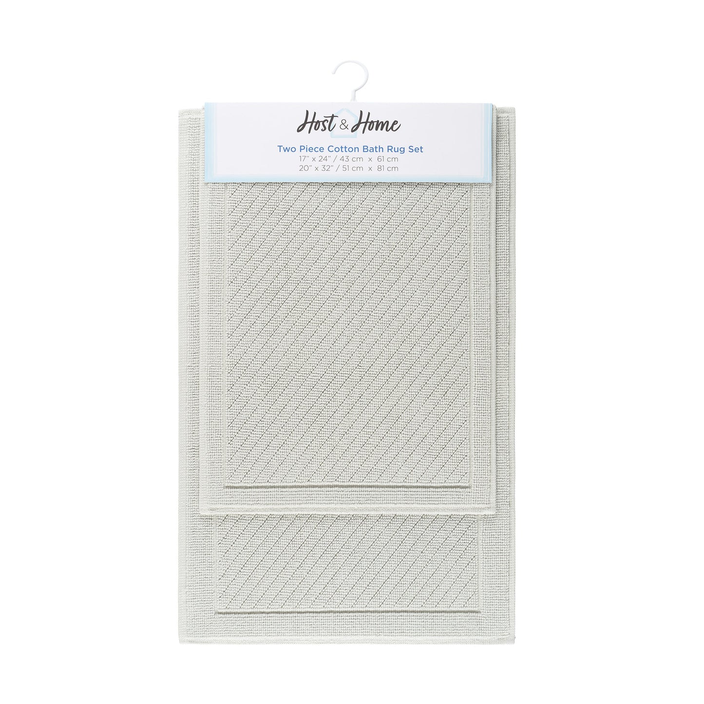 Arkwright Home® Host & Home Cotton 2pc Bath Mat Set 17x24/20x32, Light Gray, 4/Case Sets (HH-BM-2PK-GY)