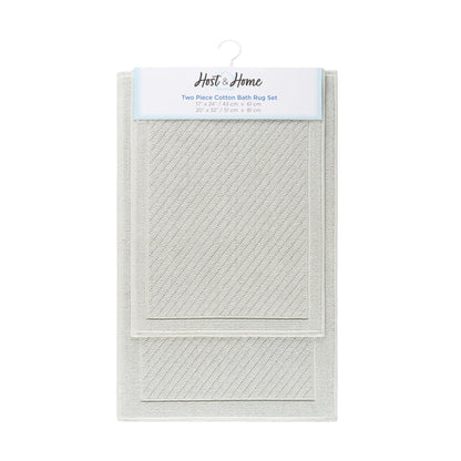 Arkwright Home Host & Home Cotton 2-Piece Bath Rug Set 17x24/20x32 Light Gray (P-HH-BM-2PK-GY)