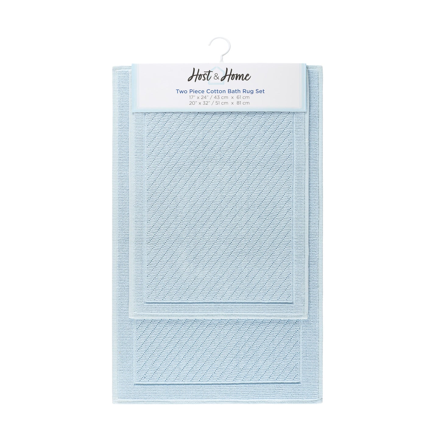 Arkwright Home® Host & Home Cotton 2pc Bath Mat Set 17x24/20x32, Light Blue, 4/Case Sets (HH-BM-2PK-LB)
