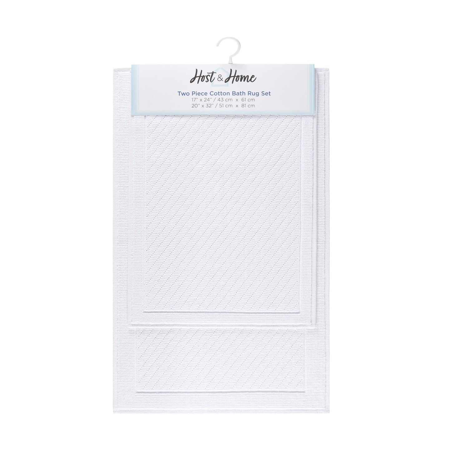 Arkwright Home® Host & Home Cotton 2pc Bath Mat Set 17x24/20x32, White, 4/Case Sets (HH-BM-2PK-WH)