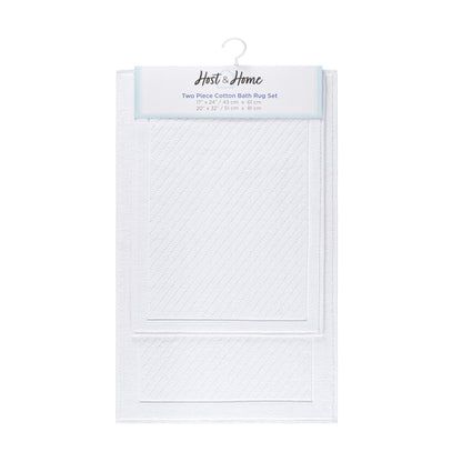 Arkwright Home® Host & Home Cotton 2pc Bath Mat Set 17x24/20x32, White, 4/Case Sets (HH-BM-2PK-WH)